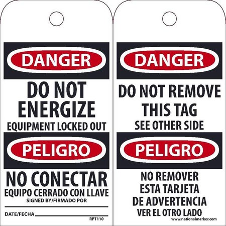 NMC TAGS, DANGER DO NOT ENERGIZE RPT110